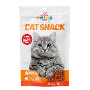 (โหล) 12x30ก. Okiko ขนมแมว รสไก่โบนิโตะสไลด์