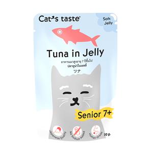 ( โหล) 70x12ก. Cat's Taste แมวแก่7+ รสทูน่าเยลลี่