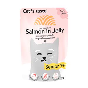 ( โหล) 70x12ก. Cat's Taste แมวแก่7+ รสแซลมอนเยลลี่