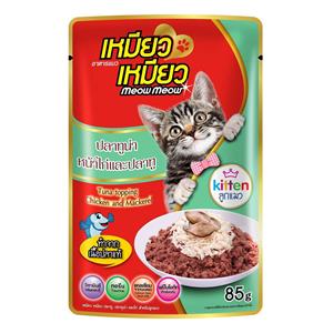 (โหล) 12x85ก. Meow Meow เหมี่ยวๆ เพาซ์ลูกแมว รสทูน่าไก่