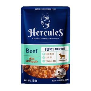 (โหล) 12x130ก. Hercules เพาซ์ลูกสุนัข รสเนื้อวัว