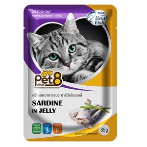 Pet8 เพาซ์แมว รสซาร์ดีนเยลลี่