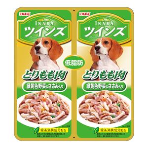 Inaba สุนัข รสน่องสะโพกไก่และสันในไก่ผัก เยลลี่ 40ก. (คู่) (TW-03)
