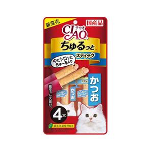 Ciao Churu Stick ขนมสอดไส้ครีมแมวเลีย รสคัทสึโอะ CS-123