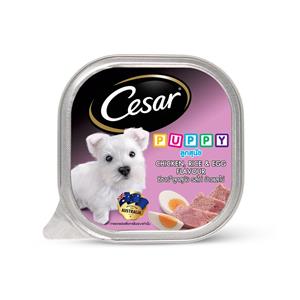 Cesar ซีซ่า ถาดลูกสุนัข รสไก่ไข่ข่าว 100ก.