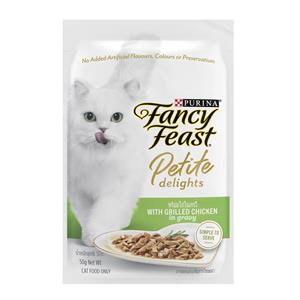 (โหล) 12x50ก. Fancy Feast Delight เพาซ์แมว ไก่เกรวี่