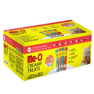 8850477028951 (กล่อง) 100x15ก. Meo Creamy รสแฮปปี้ไทม์ กล่องแฮปปี้ไทม์(M3)\100ชิ้น กล่อง 100x15 g. มีโอ,meo,me-o,ขนม,แมวเลีย,creamy,ขนมแมว,ครีมมี่,cream,ครีม
