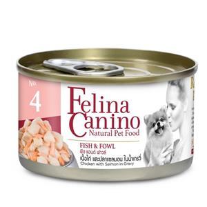 Felina Canino สุนัข สูตร Fish & Fowl 85ก.