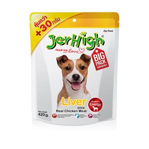 Jerhigh ขนมสุนัข รสตับ 420ก.
