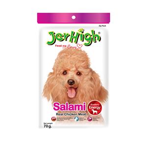 Jerhigh ขนมสุนัข รสซาลามี่ไก่ 70ก.