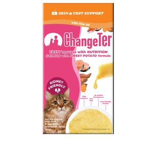 (กล่อง) 10x4ก. ChangeTer แมวเลีย รสแซลมอนมันส้ม