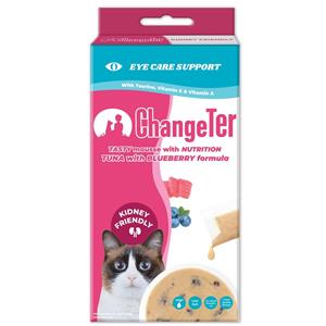 (กล่อง) 10x4ก. ChangeTer แมวเลีย รสทูน่าบลูเบอรี่