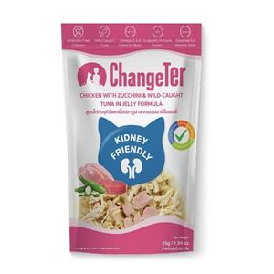 (โหล) 12x55ก. Changeter เพาซ์แมว รสทูน่าธรรมชาติไก่เยลลี่