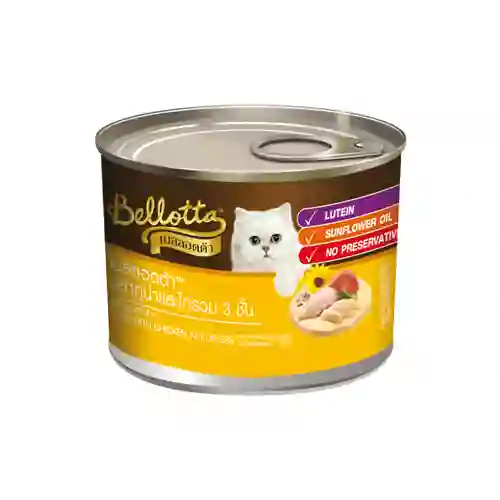 Bellotta แมว รสทูน่าไก่3ชิ้น 185ก.
