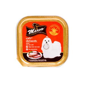 Marvo ถาดสุนัข รสเนื้อและตับ 90ก.