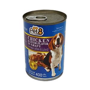 Pet8 สุนัข รสไก่ตับ 400ก.