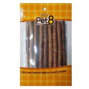 Pet8 ขนมสุนัข สูตร แท่งกลมหนังบด 5+9มม. HS11