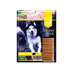 Pet8 Sasami Stick ขนมสุนัข รสตับ JS04 450ก.