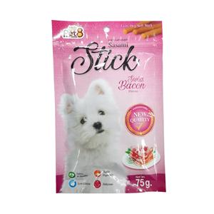 Pet8 Stick ขนมสุนัข รสเบคอน 75ก.