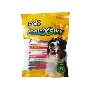 Pet8 ขนมขัดฟันสุนัข 2สี รสสตอเบอรี่ JDT06