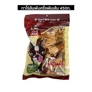 Love Me ขนมสุนัข ทาโร่ส้มพับครึ่งพันเส้น รวมรส 300ก.
