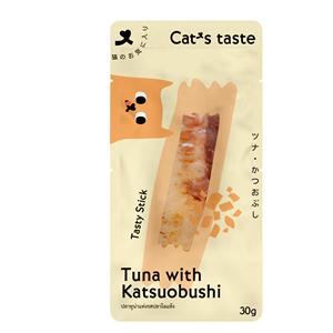 (โหล) 12x30ก. Cat's Taste Stick ขนมแมว รสทูน่าคัตสึโอะบูชิ