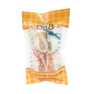 Pet8 ขนมสุนัข รองเท้าขาว 2.5นิ้ว HS08 4ชิ้น