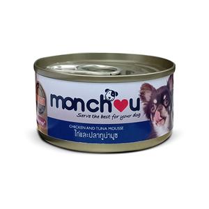 Monchou สุนัข รสไก่ทูน่า มูซ 80ก.