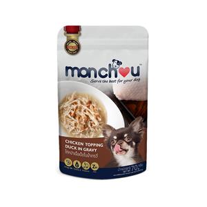 Monchou เพาซ์สุนัข รสไก่เป็ดเกรวี่ 70ก.