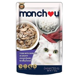 Monchou เพาซ์แมว รสทูน่าชิราสึเกรวี่ 70 g.