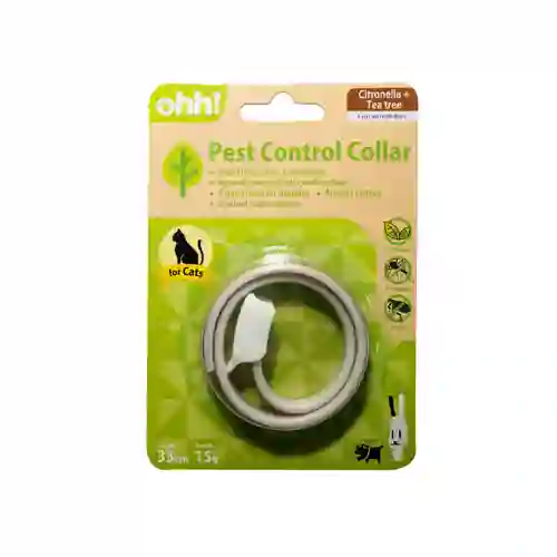 Ohh ปลอกคอจำกัดเห็บหมัดแมว สูตร Tea Tree