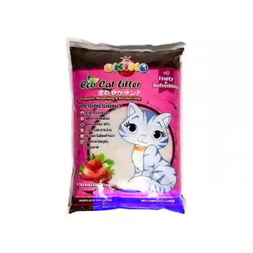 Okiko Eco ทรายแมว กลิ่นสตอเบอรรี่ 5ลิตร