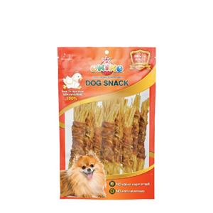 Okiko ขนมสุนัข  สูตรไก่พันปลาเส้น 5 ชิ้น  DF-OKK-083