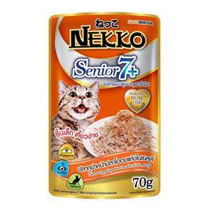 Nekko เพาซ์แมวแก่7+ รสทูน่าปลาโอ 70ก.