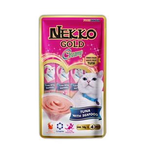 Nekko Gold Creamy แมวเลีย รสทูน่าซีฟู้ด