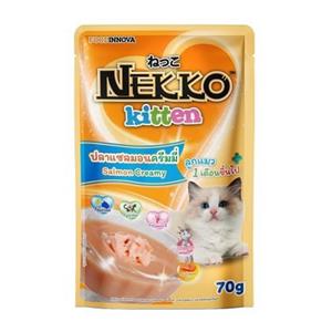 Nekko เพาซ์ลูกแมว รสแซลมอนครีมมี่ 70 g.