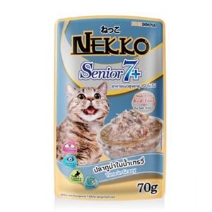 Nekko เพาซ์แมวแก่7+ รสทูน่าเกรวี่ 70ก.