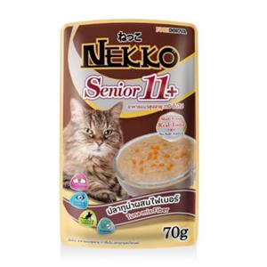 Nekko เพาซ์แมวแก่11+ รสทูน่าไฟเบอร์ 70ก.