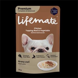 (โหล) 12x70ก. Lifemate เพาซ์สุนัข รสเนื้อวัวผัก