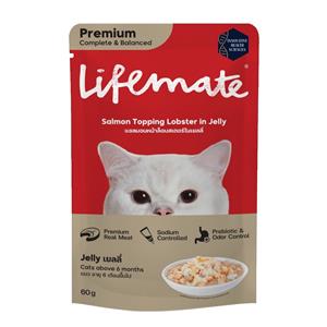 (โหล) 12x70ก. Lifemate เพาซ์แมว รสแซลมอนล็อบสเตอเยลลี่