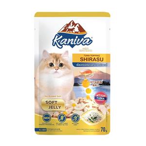 (โหล) 12x70ก. Kaniva เพาซ์แมว รสปลาข้าวสารเยลลี่