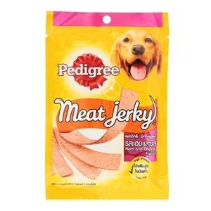 Pedigree Meat Jerky ขนมสุนัข แบบแผ่น รสแฮมชีส 80ก.