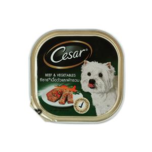 Cesar ซีซ่า ถาดสุนัข รสเนื้อวัวและผัก 100ก.