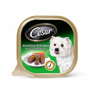 Cesar ซีซ่า ถาดสุนัข รสบุลโกกิและผัก