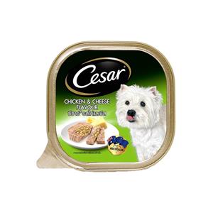 Cesar ซีซ่า ถาดสุนัข รสเนื้อไก่และชีส 100ก.