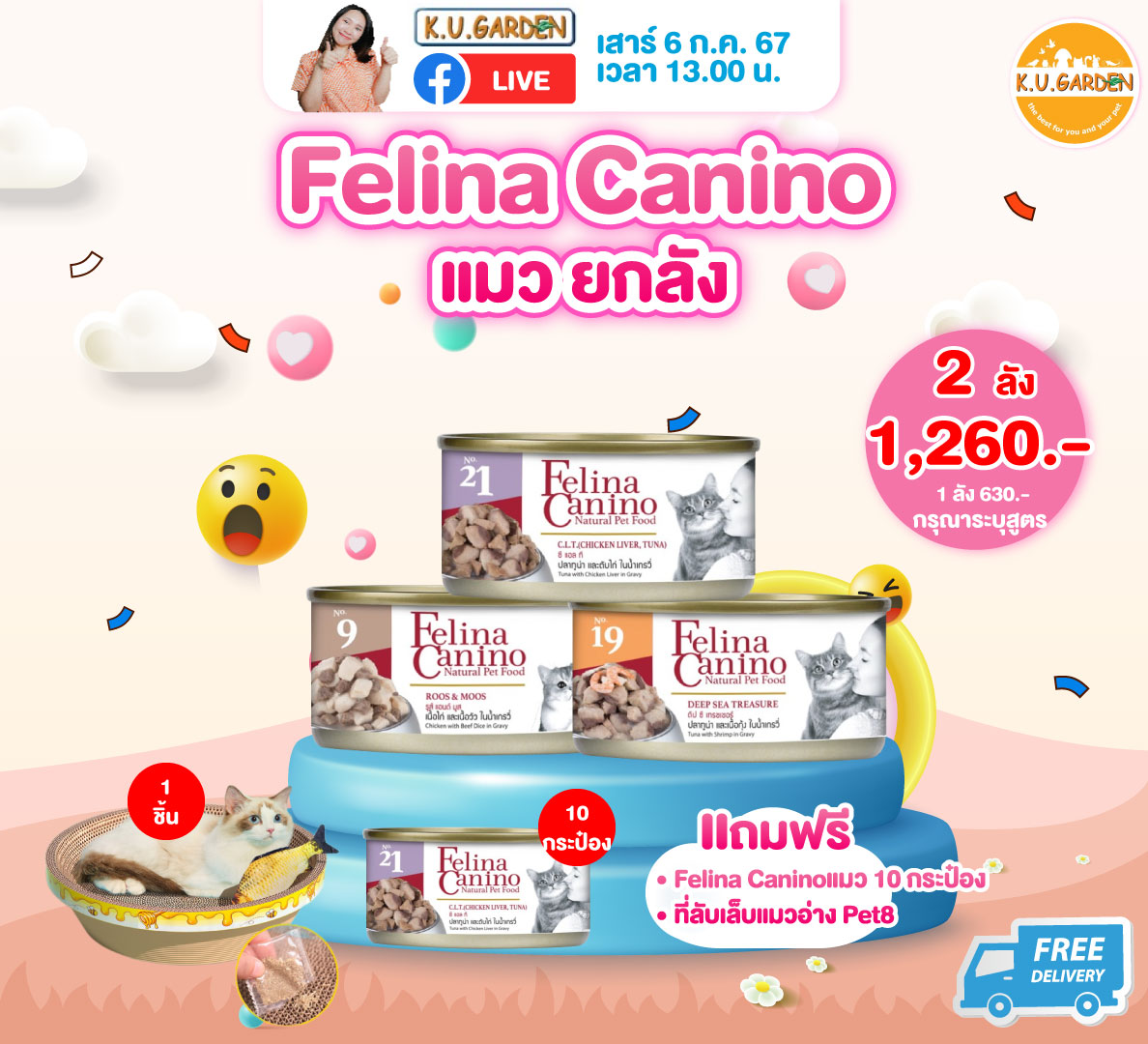 แถมFelina แมว 12กป + ที่ลับเล็บTCX